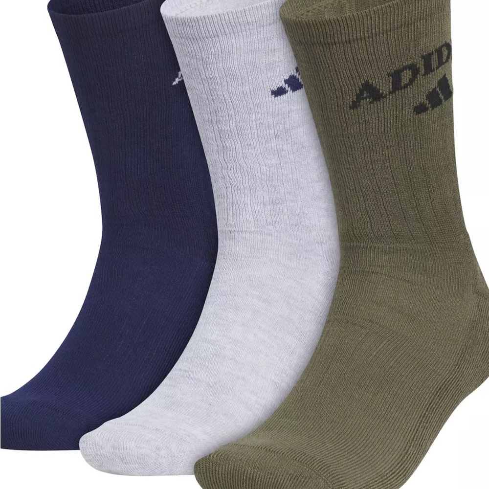 NWT Adidas Men's Multi-Color Crew Socks - 2 Sets of 3 Packs Shoe Size 6-12